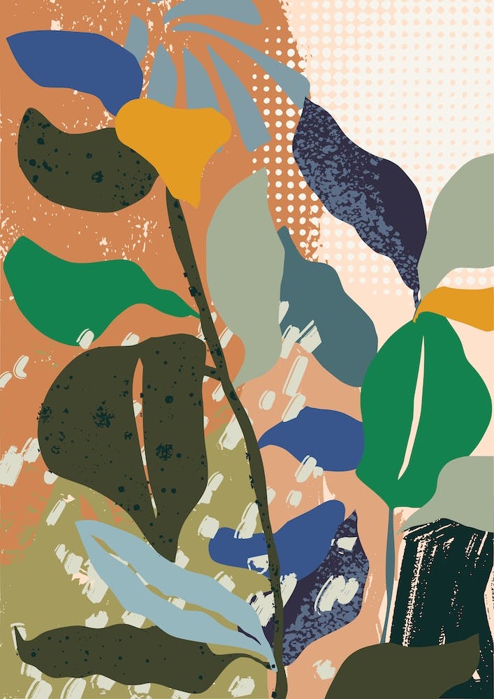 Abstract Autumn Branch Close Up