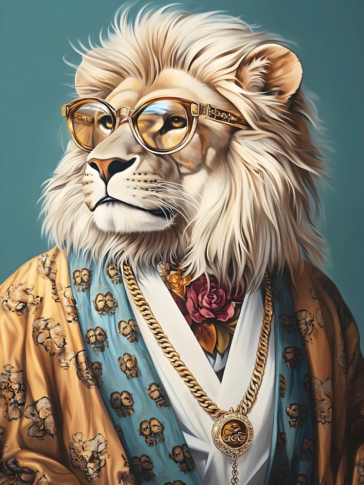 Lion In Glasses