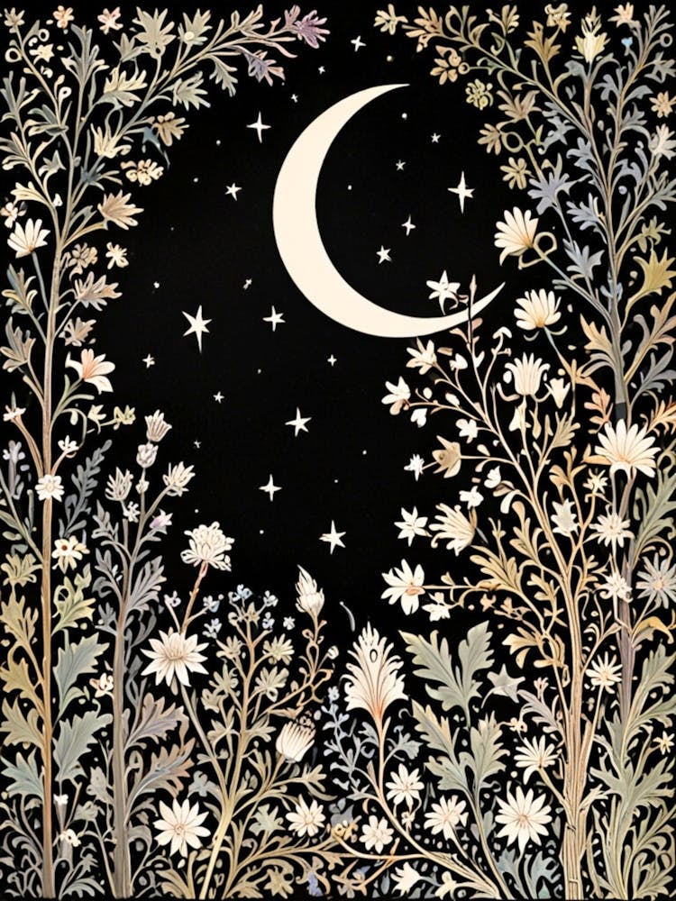 William Morris Moon And Flowers 50