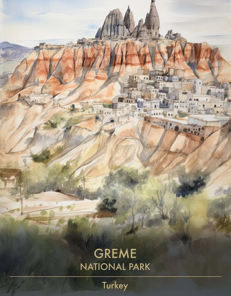 Greme National Park Turkey Watercolour 4
