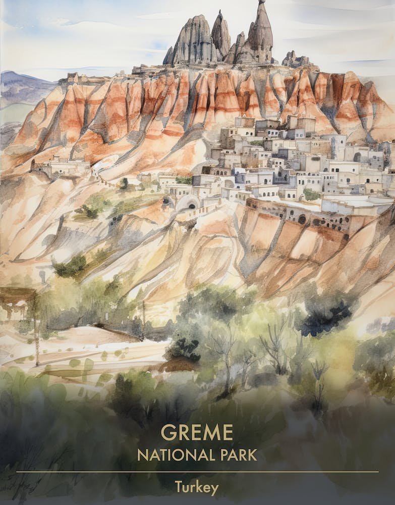 Greme National Park Turkey Watercolour 4