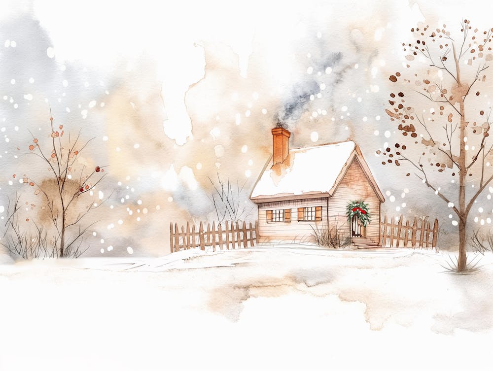 Winterhaus im Schnee