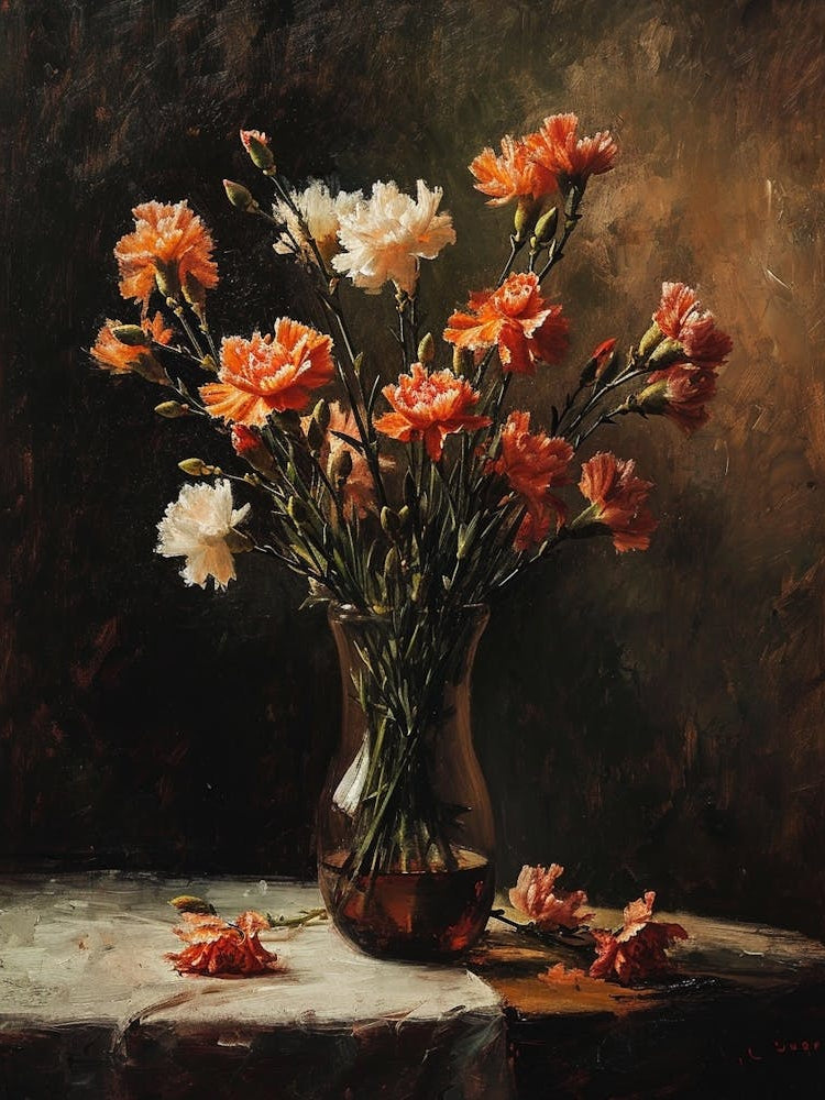 Baroque Floral Still Life Carnations 8