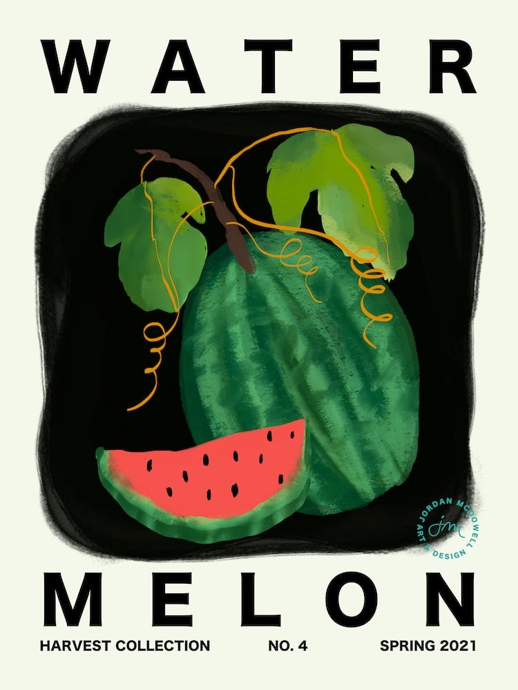 Watermelon Fruit Kitchen Typography