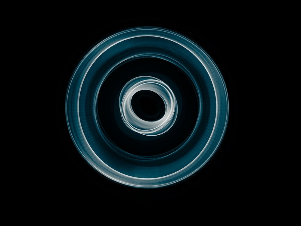 Glowing abstract curved blue and yellow lines 8
