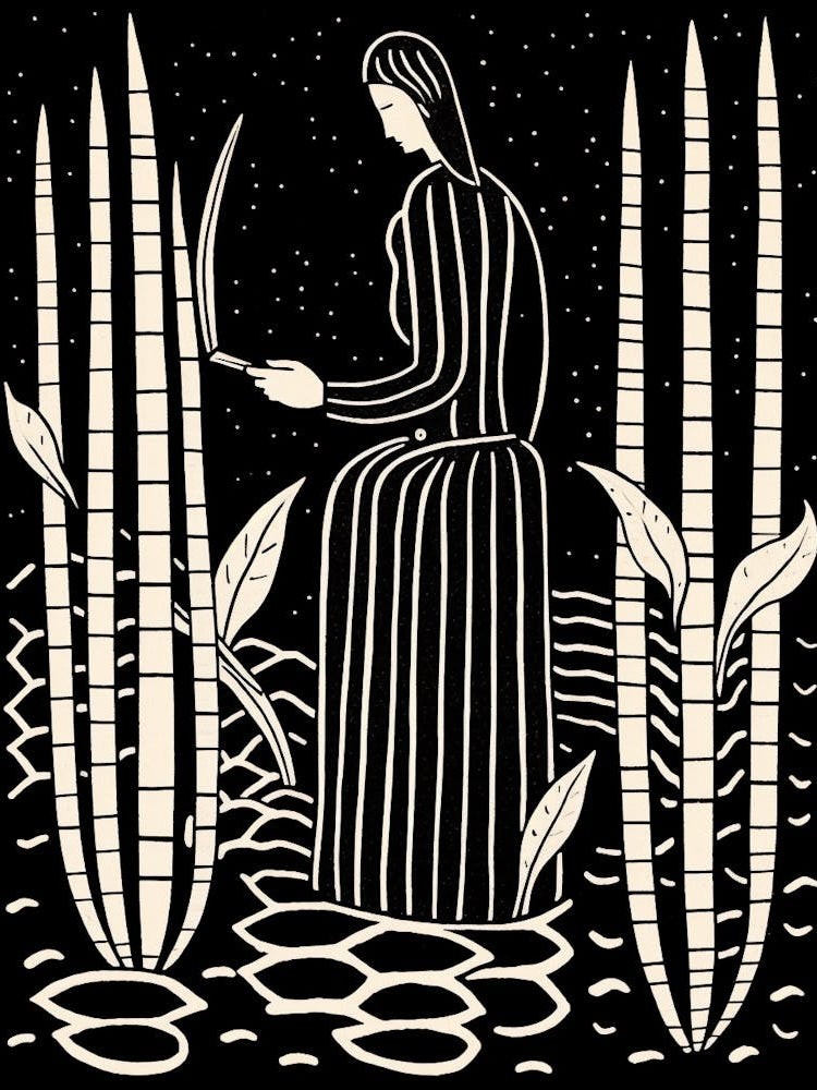 B&W Plant Illustration Snake Plant 1