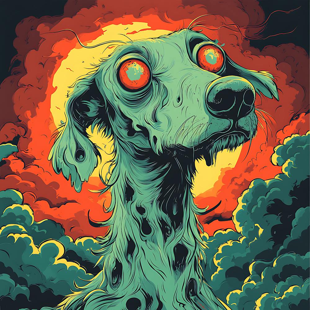 Vintage 80s Nightmarish Dog 10