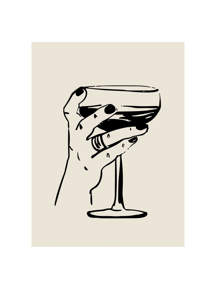 Hand With Cocktail In Neutral And Black