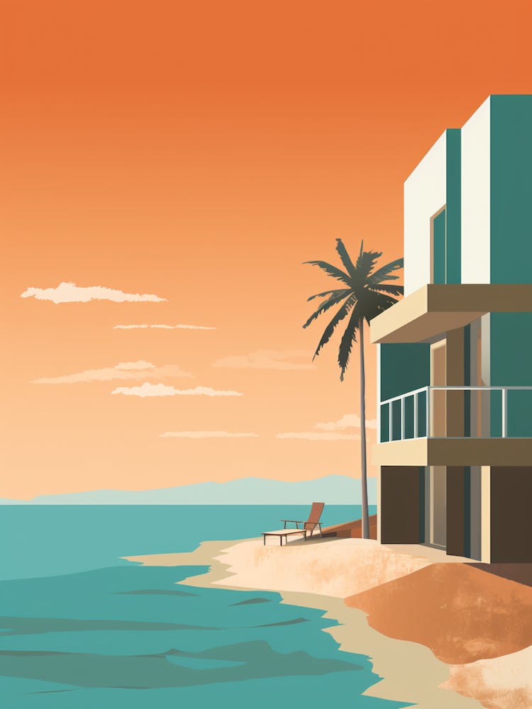 Icacos Beach Puerto Rico Abstract Orange Hues 1