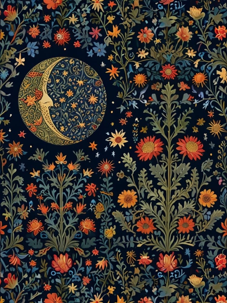 William Morris Moon And Flowers 21