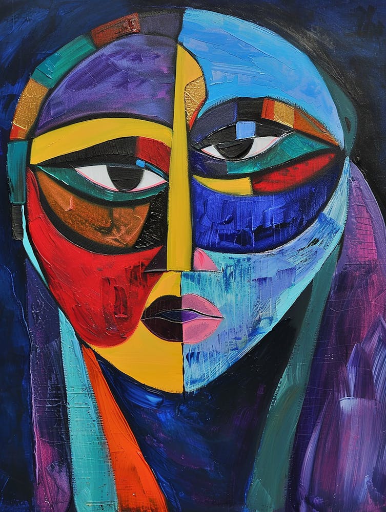 Abstract Painting, Acrylic On Canvas, Blue Color
