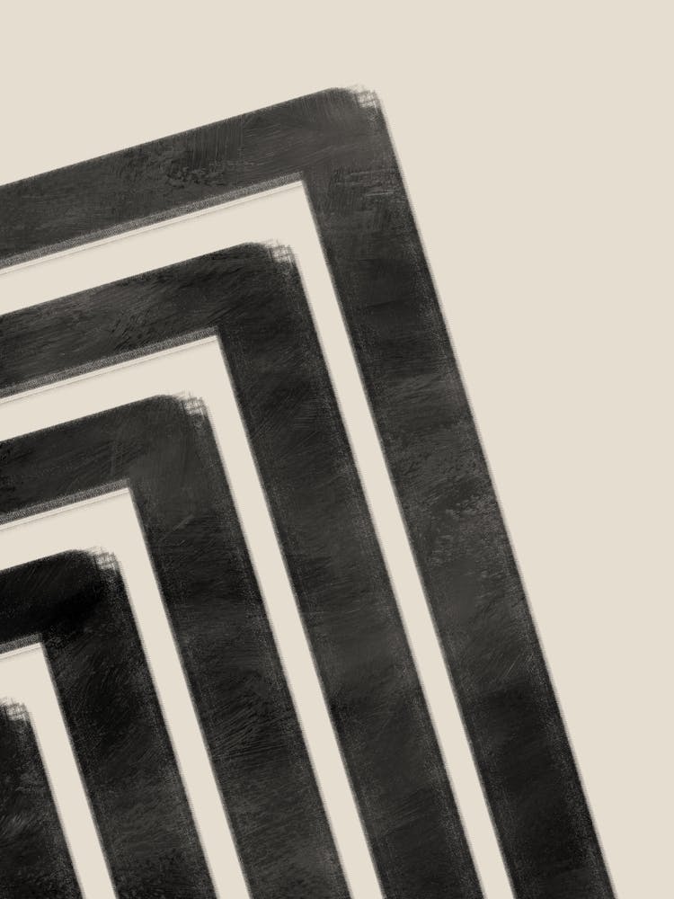 Abstract Minimalist Art in Black and Beige