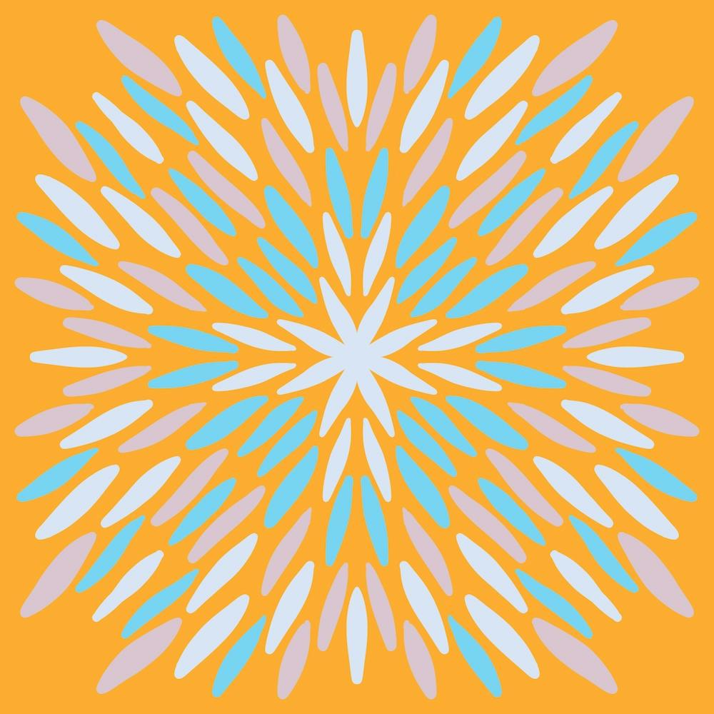 Petal Burst - orange and blue