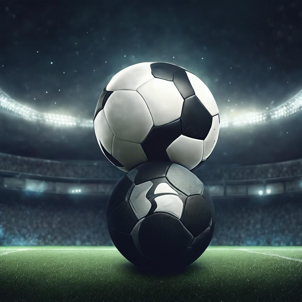 Two Soccer Balls On The Field