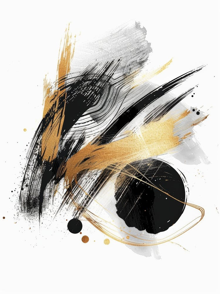 Abstract Black And Gold Painting 51