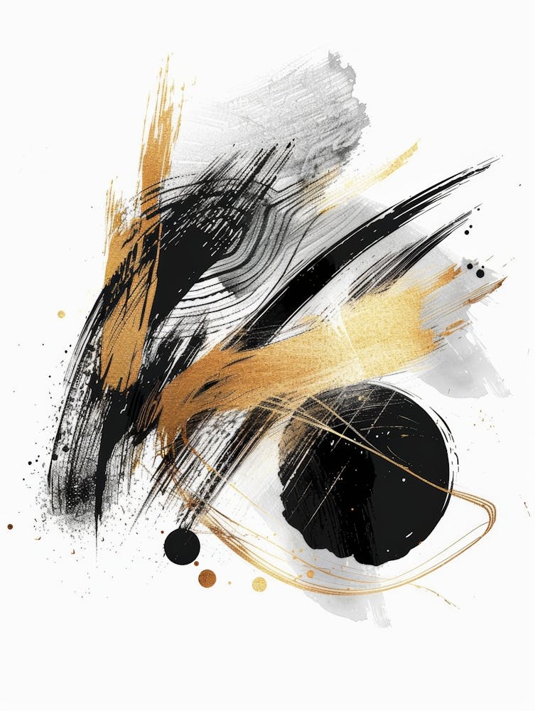 Abstract Black And Gold Painting 51