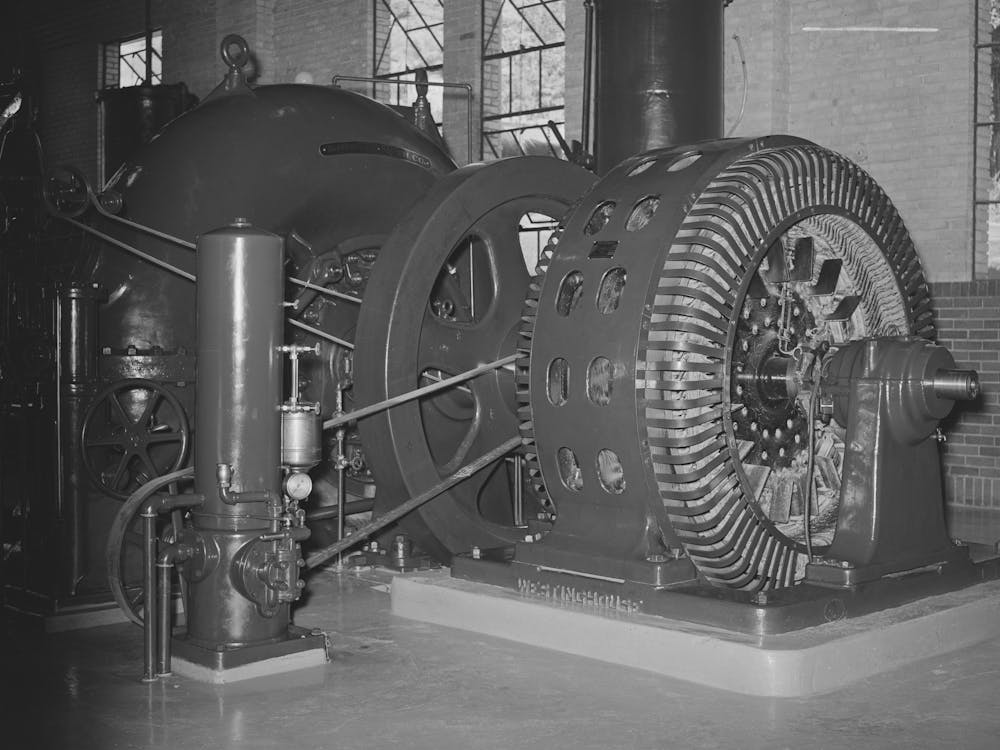 Water Turbine And Electric Generator At Municipal Power Plant, Logan, Utah By Russell Lee