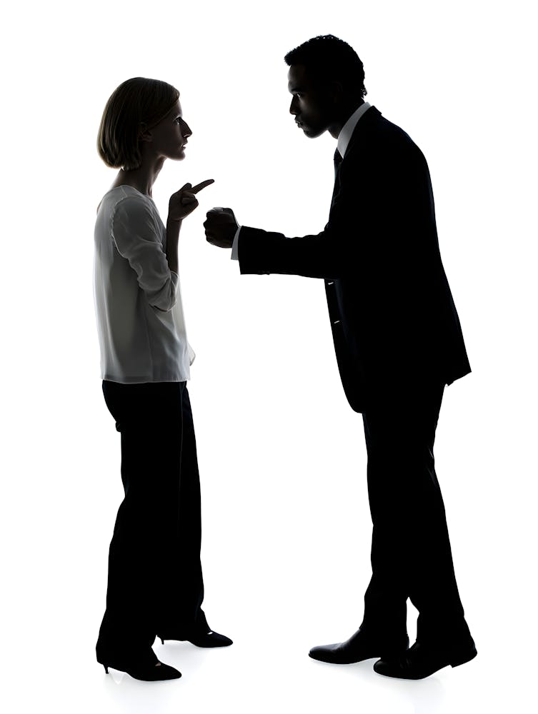 Couple Argument Silhouette - Black and White Conflict