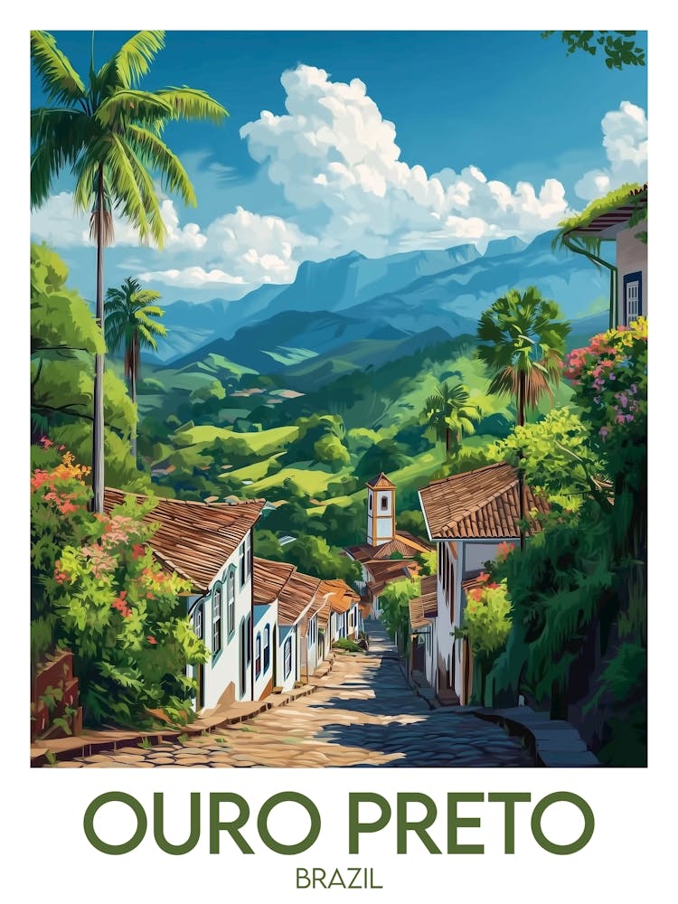 Affiche de voyage Ouro Preto