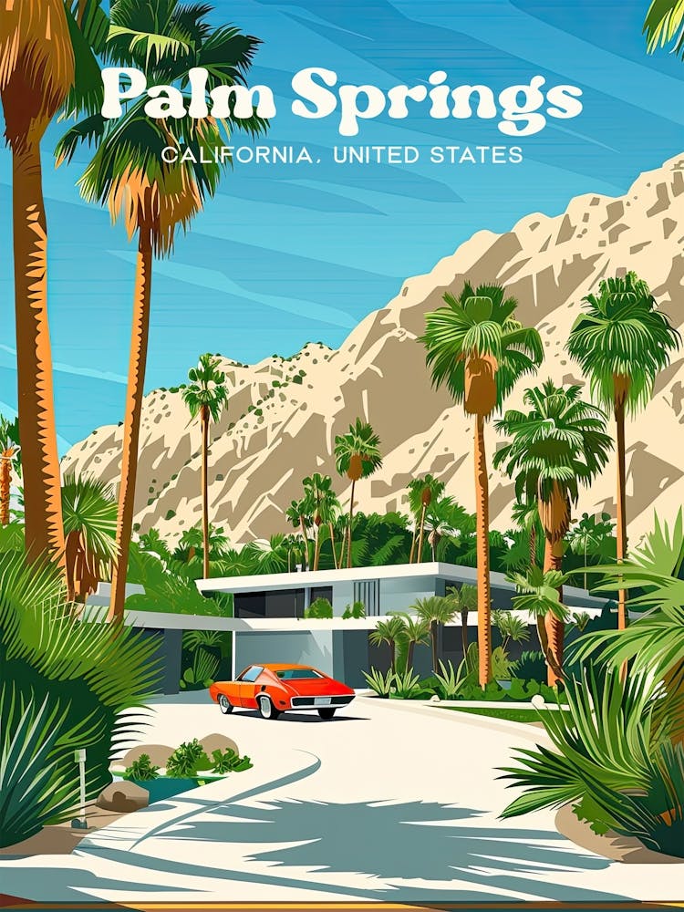 Palm Springs California Vacation Travel Art