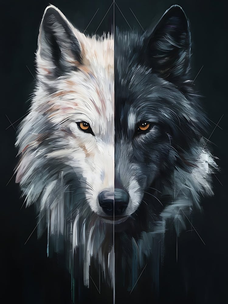 Black And White Wolf