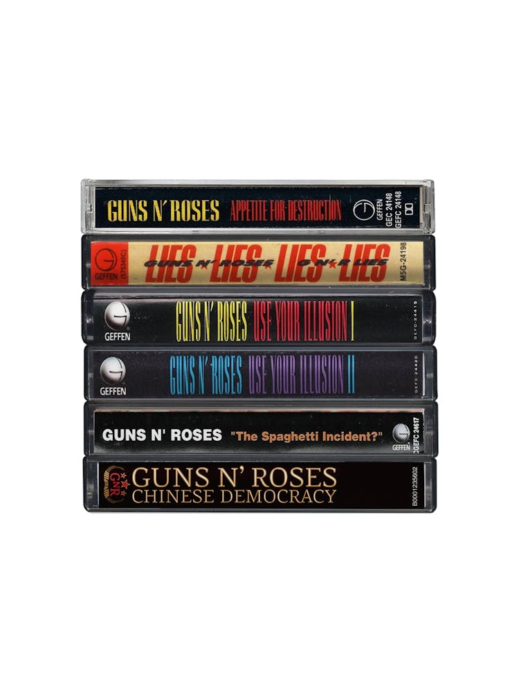 Guns N Roses Albums - Cassette Print Music Poster