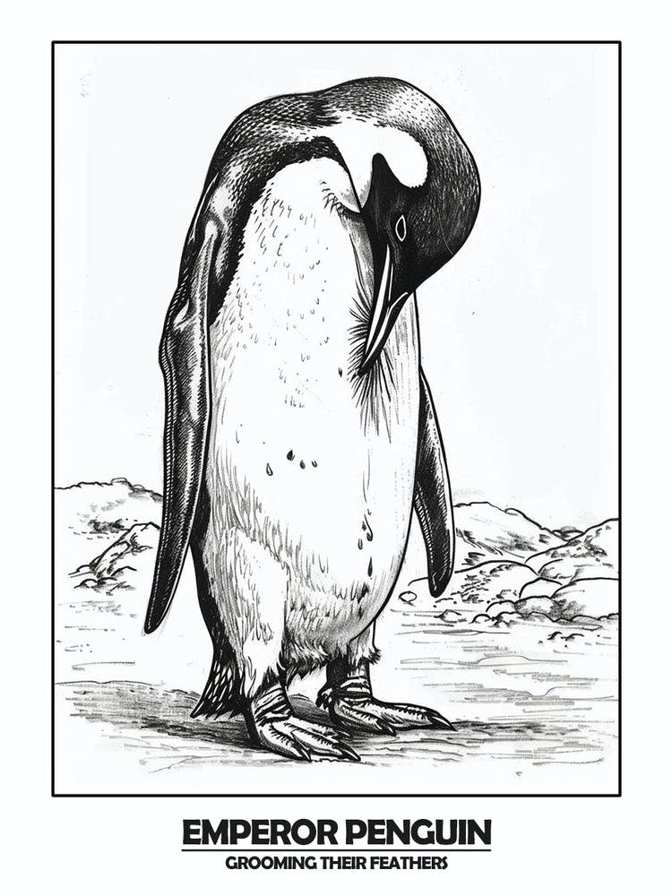Penguin Grooming Their Feathers Poster 2