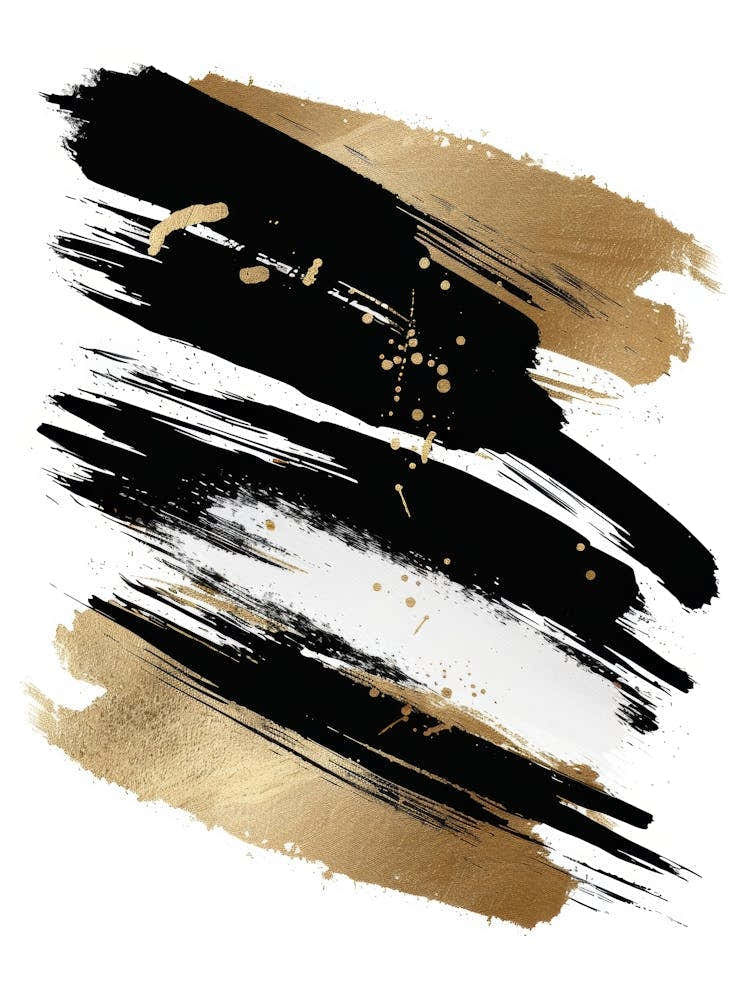 Gold And Black Brush Strokes 48
