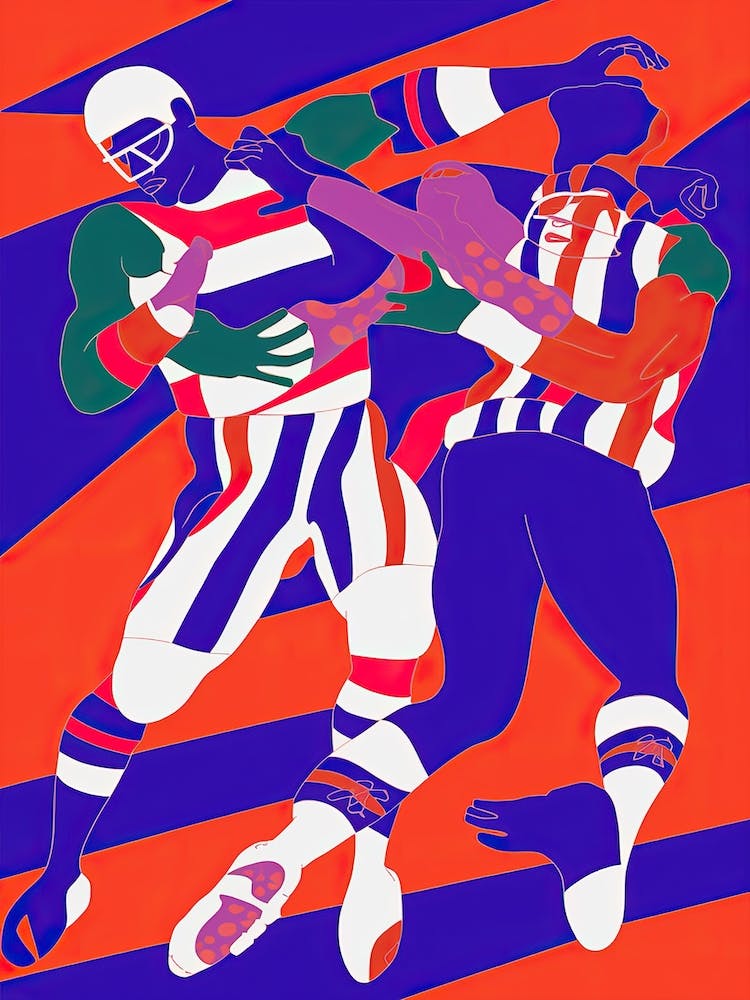 American Football In The Style Of Matisse 4