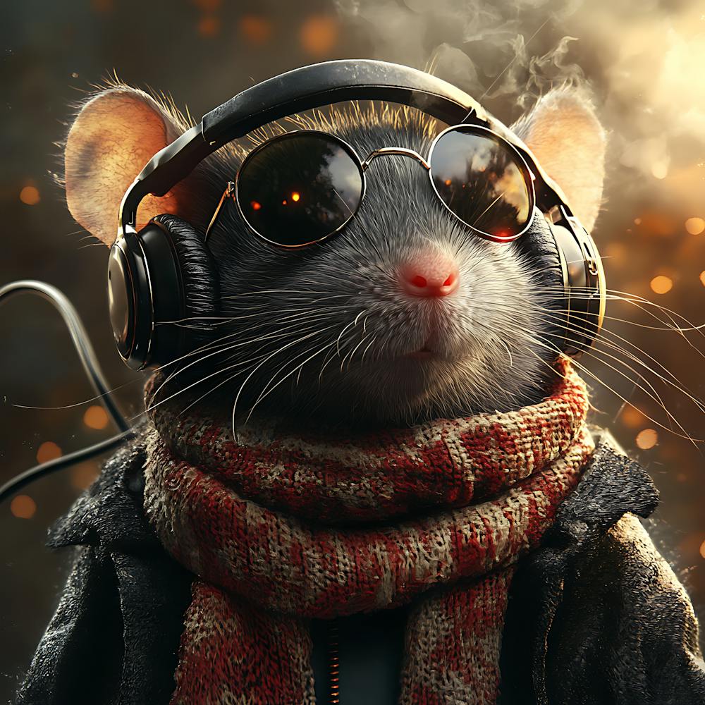 Cool Rat With Headphones 3