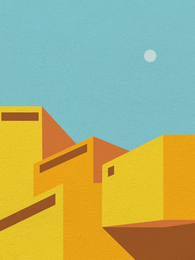 Minimal art Yellow City In The Sky