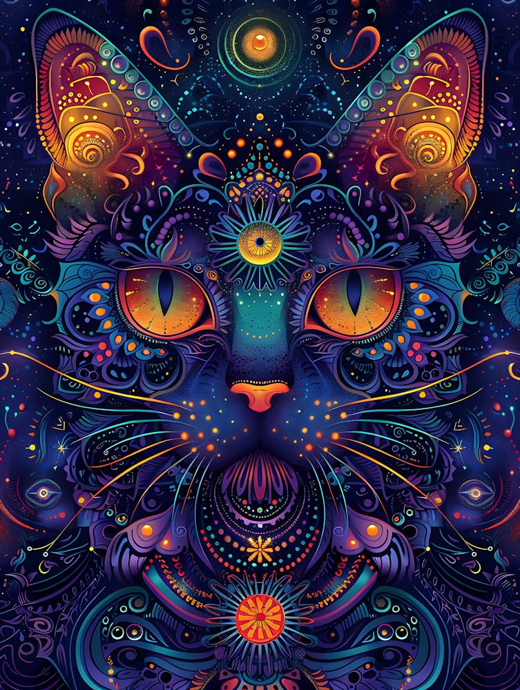 Psychedelic Cat 9