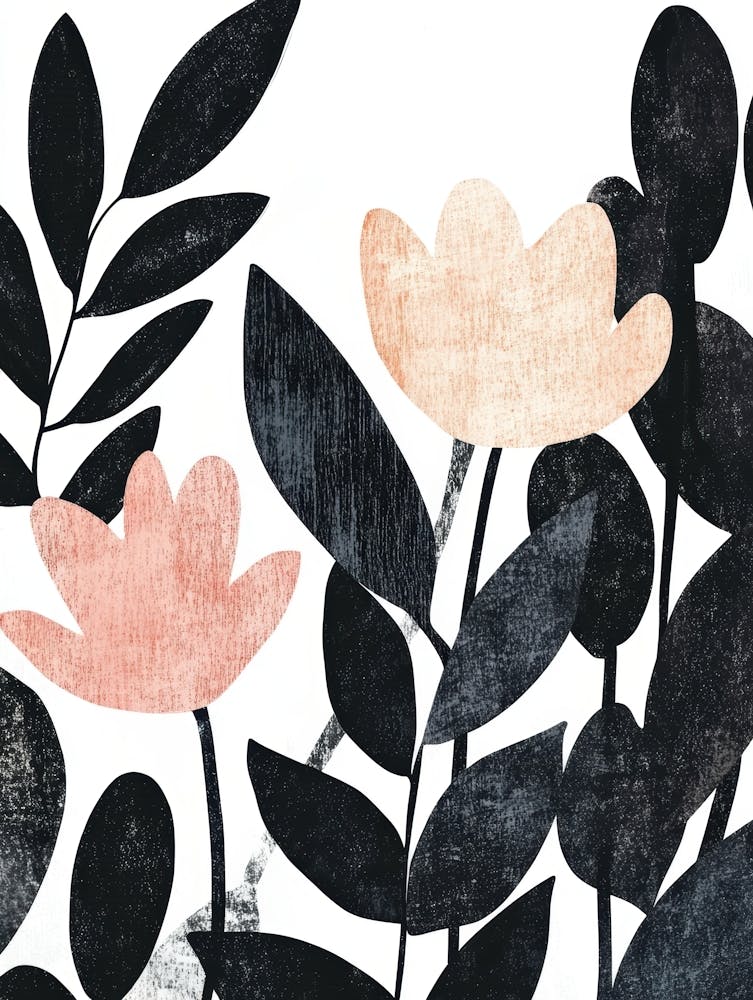 Black And Pink Flowers