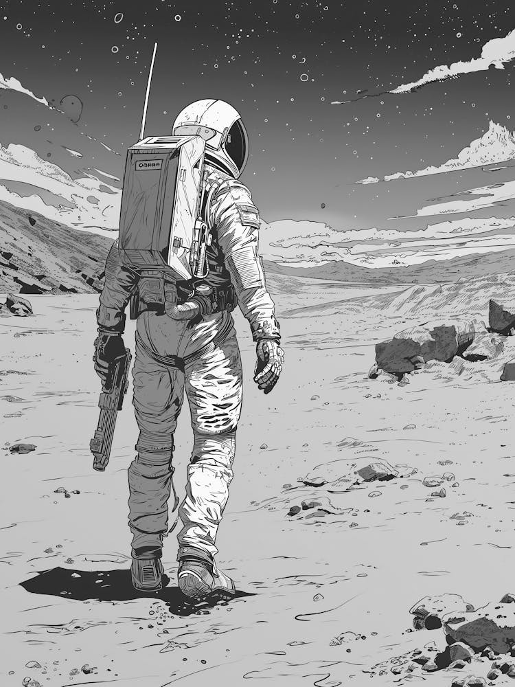 Astronaut Walking On The Moon
