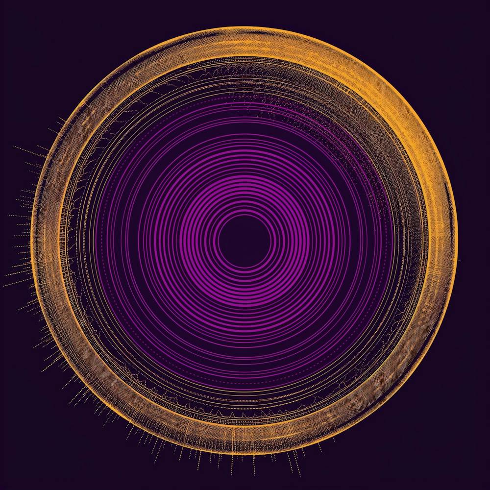 Fancy And Ultra Modern Design Of A Label In The Colors Purple And Yellow Which Takes Up The Typical Thermal Image Optics, The Whole Thing Is Laid Out As A Continuous Series 1