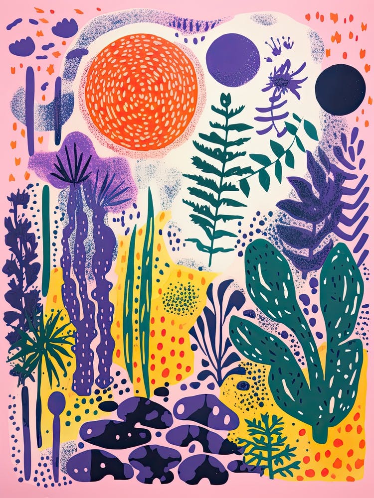 Abstract Botanical Risograph Style 14