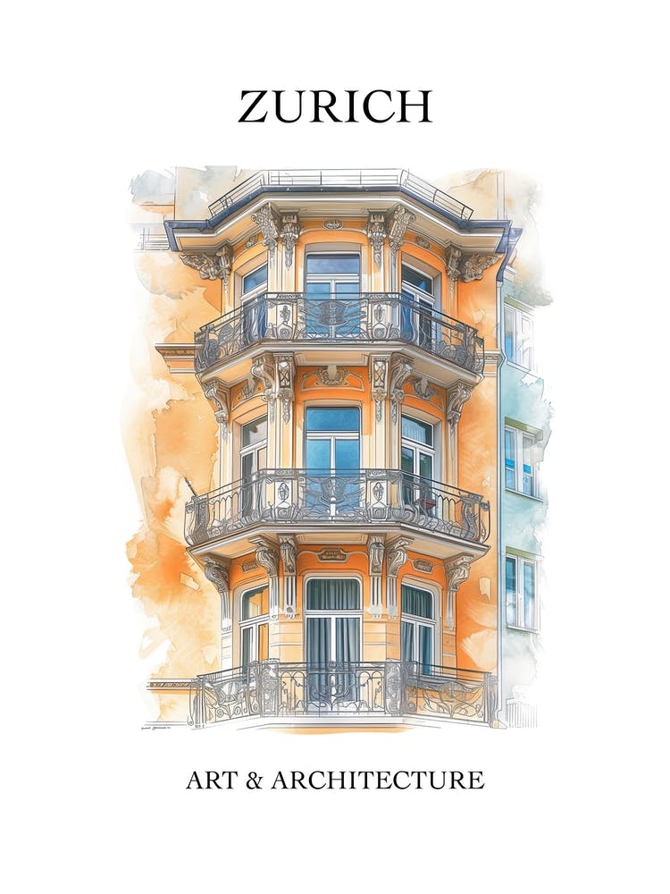 Zurich Travel And Architecture Poster 4