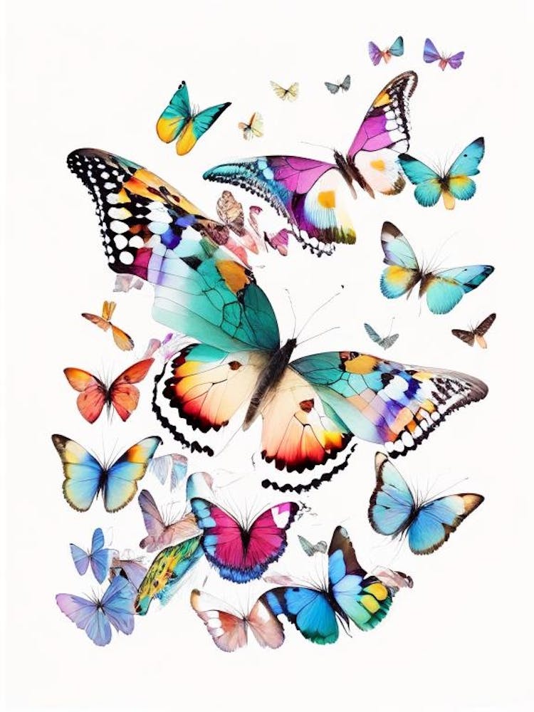 Butterflies Flying In The Sky Decoupage 2