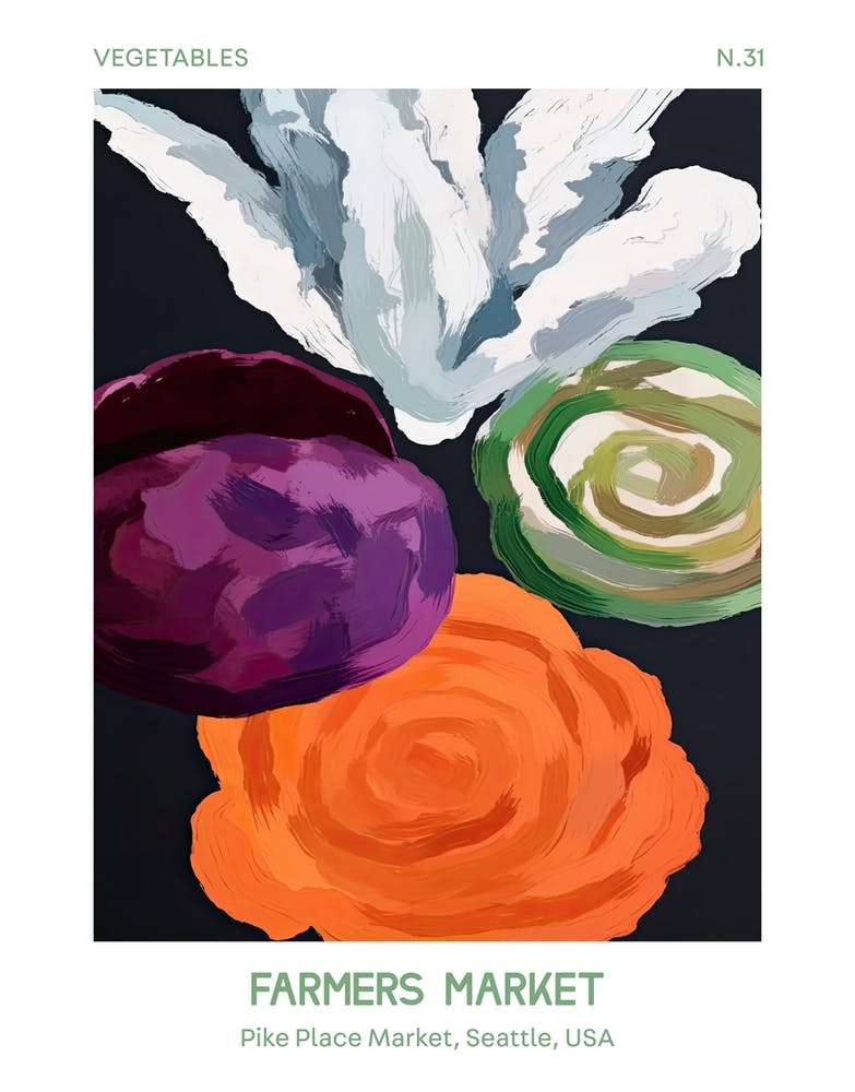 Cabbage Vegetables Farmers Market 1 Pike Place Market, Seattle, Usa