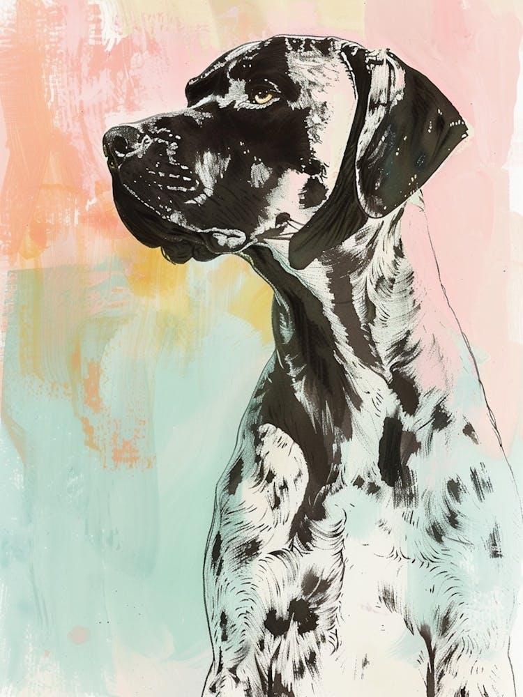 Gesprenkelter Pastell-Aquarell Hund
