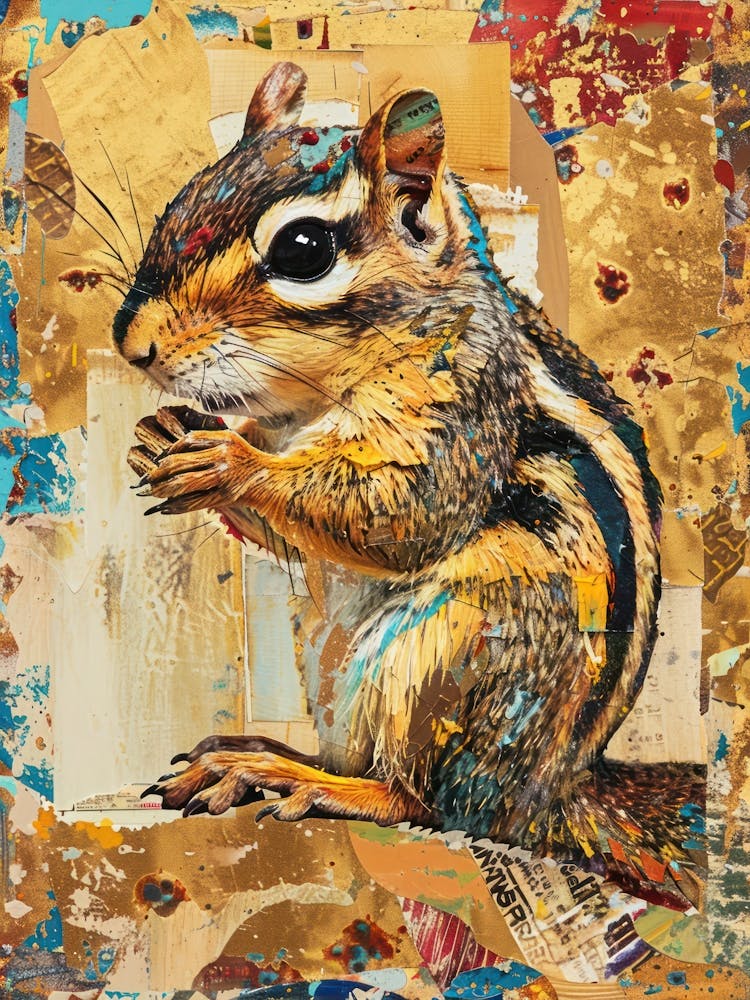 Chipmunk Gold Effect Collage 4