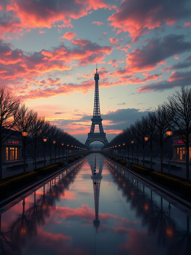 Eiffel Tower At Sunset