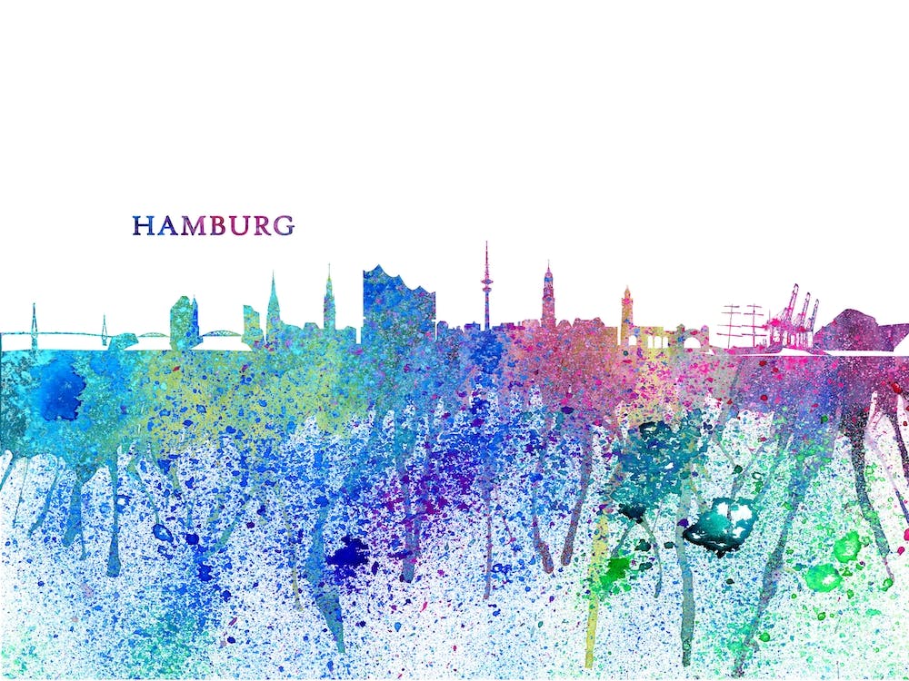 Hamburg Germany Skyline Splash
