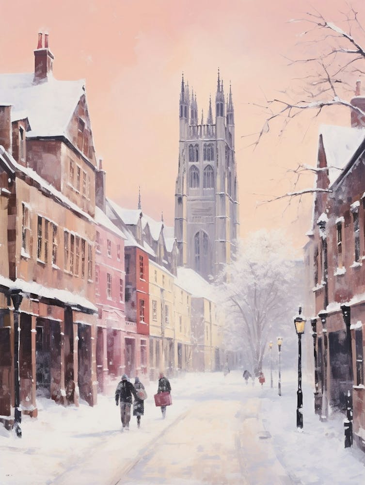 Dreamy Winter Painting Canterbury United Kingdom 3