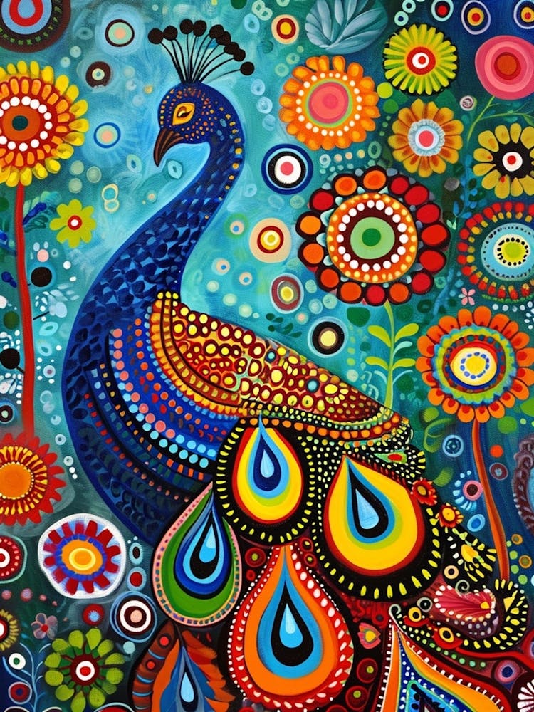 Kitsch Colourful Peacock 4