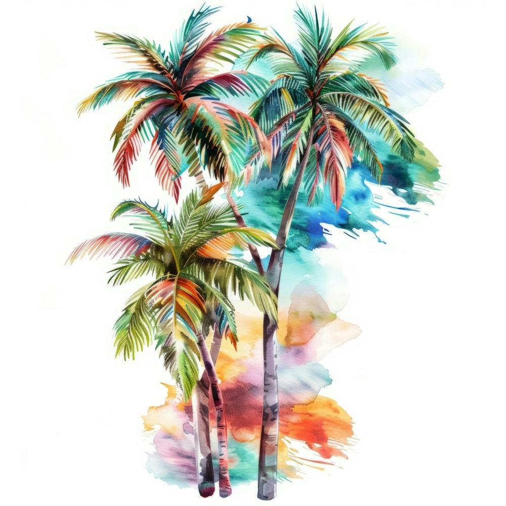 Watercolor Palm Trees 3