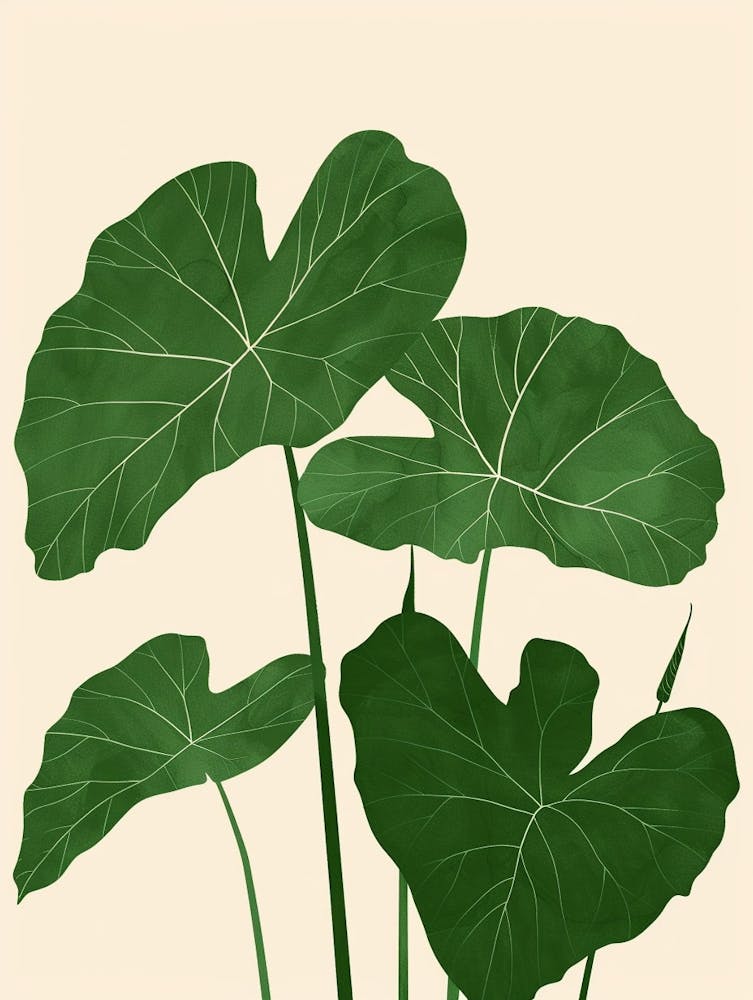 Elephant Ear Plant Minimalist Illustration 7