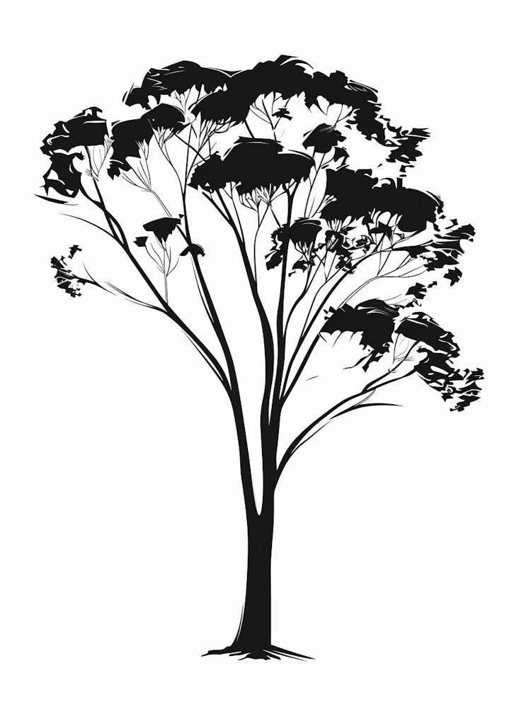 Eucalyptus Tree Simple Geometric Nature Stencil 2 1