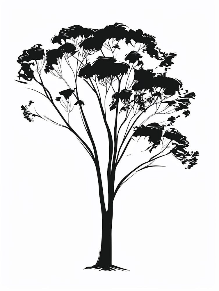Eucalyptus Tree Simple Geometric Nature Stencil 2 1