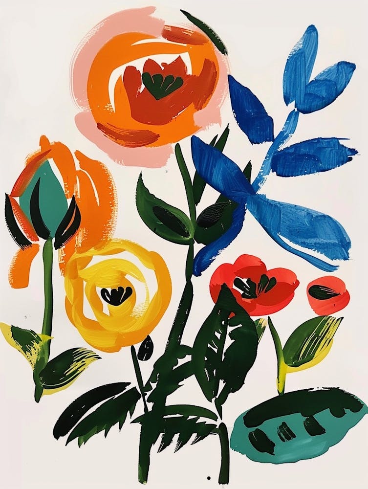 Gemalte Blumen Rose 15